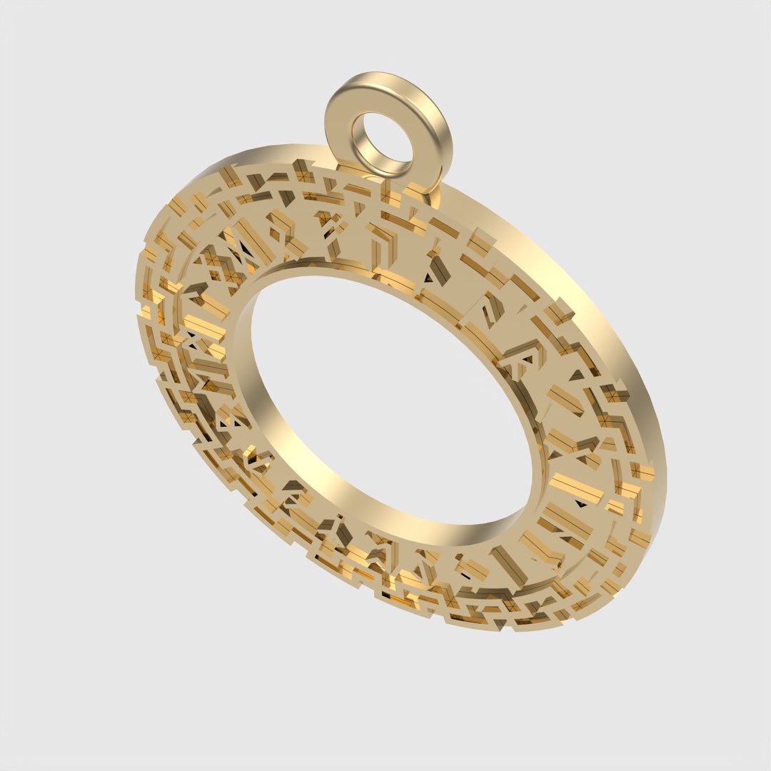 3D Viking Runes Circular Pendant JDBCo - TurboSquid 2342867