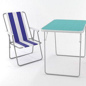 Camping Chair and Table - Game Ready Assets