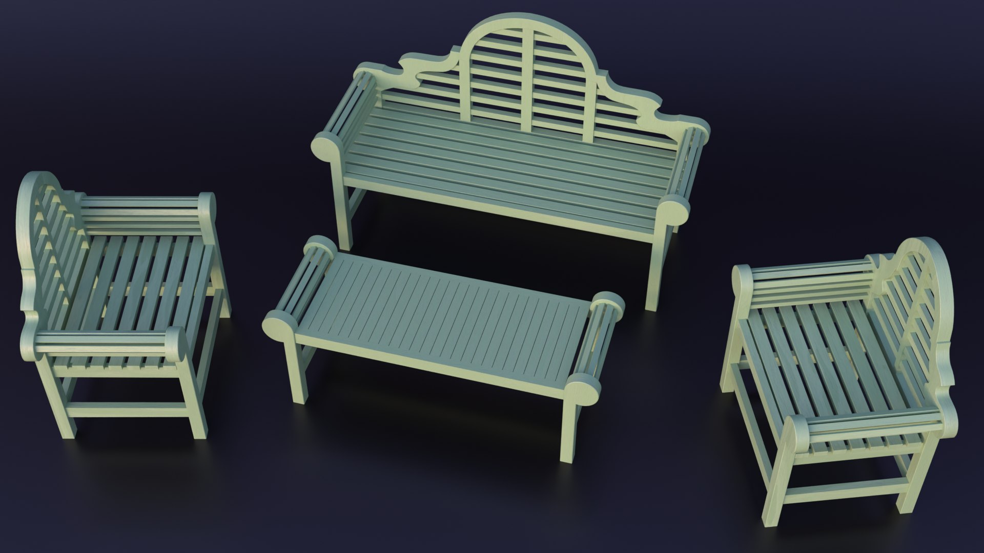 Marlborough  garden furniture set 3D model https://p.turbosquid.com/ts-thumb/xy/zmr0ca/GL/green_top/png/1746622204/1920x1080/fit_q87/9e1a474e46c4302d40027d9777b470361c24991c/green_top.jpg