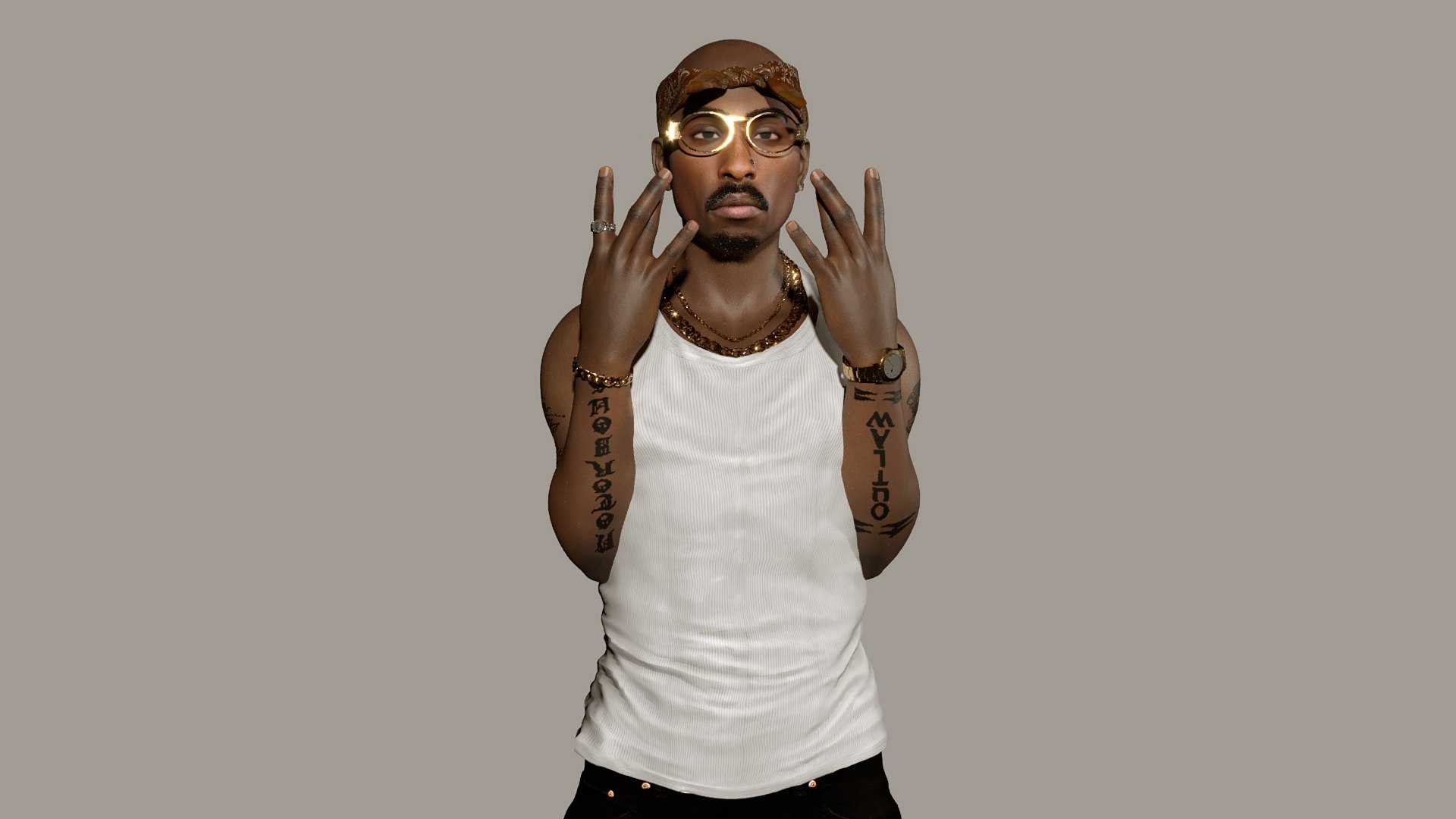 Tupac Shakur Gangsta Rapper 3D Model - TurboSquid 2641897