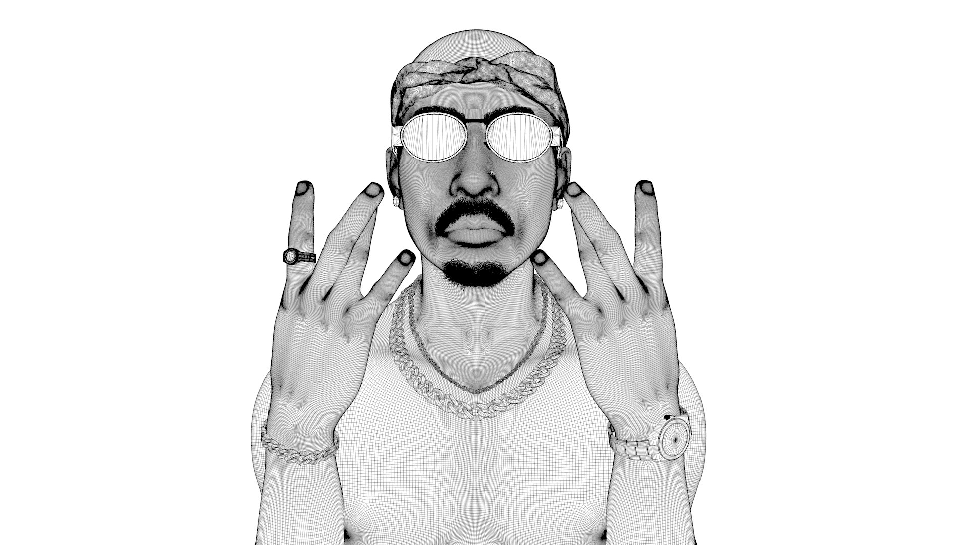 Tupac Shakur Gangsta Rapper 3D Model - TurboSquid 2641897