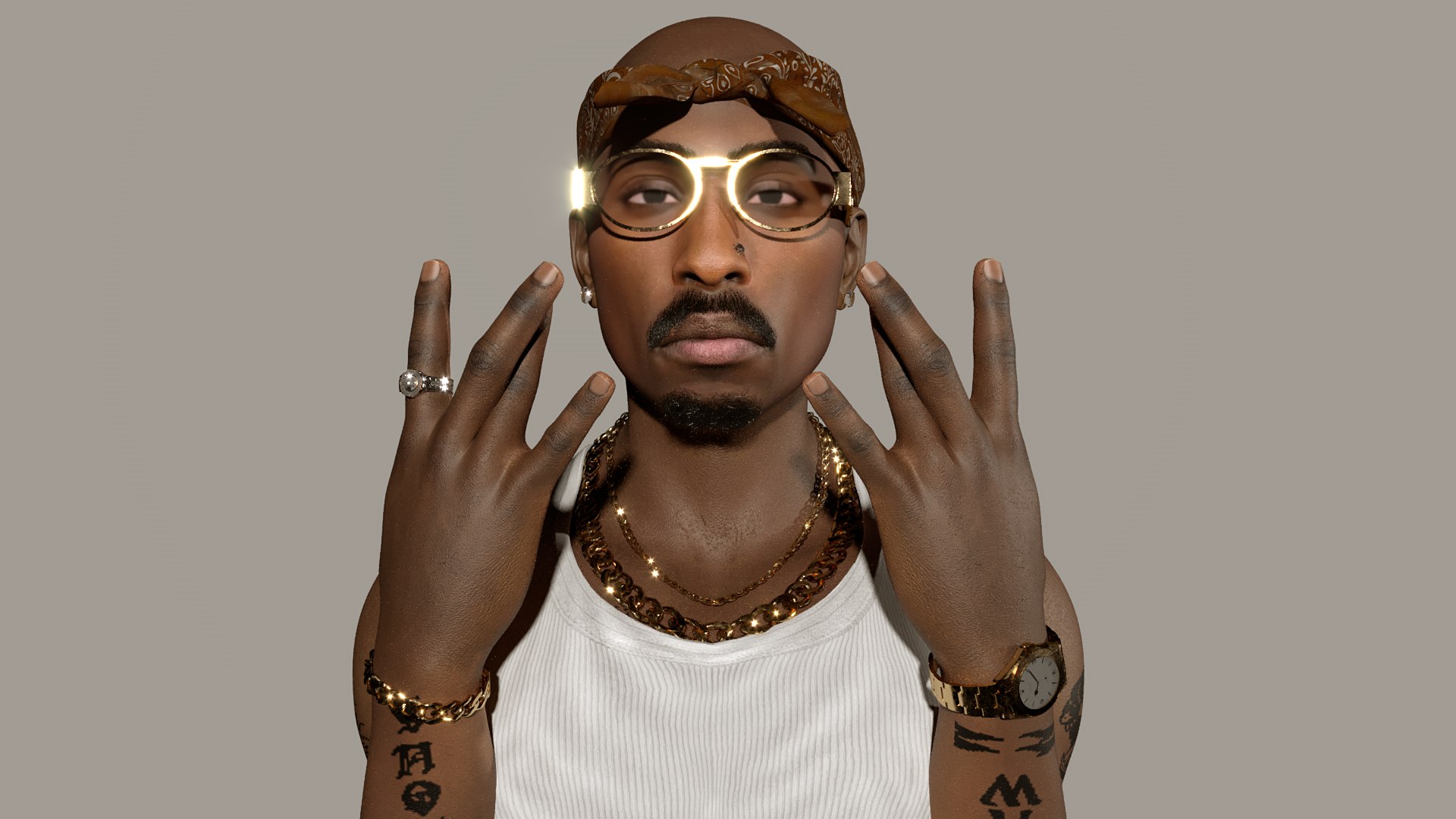 Tupac Shakur Gangsta Rapper 3D Model - TurboSquid 2641897
