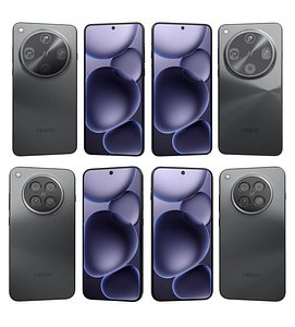 OPPO Find X8s Hoshino BlackAnd OPPO Find X8 Ultra Starry Black 3D