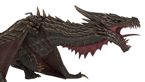 3D Dragon Black Rigged Models