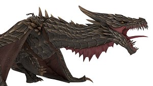 3D Dragon Black Rigged Models