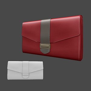 3D model Hermes Kelly Cut Clutch Red Leather VR / AR / low-poly