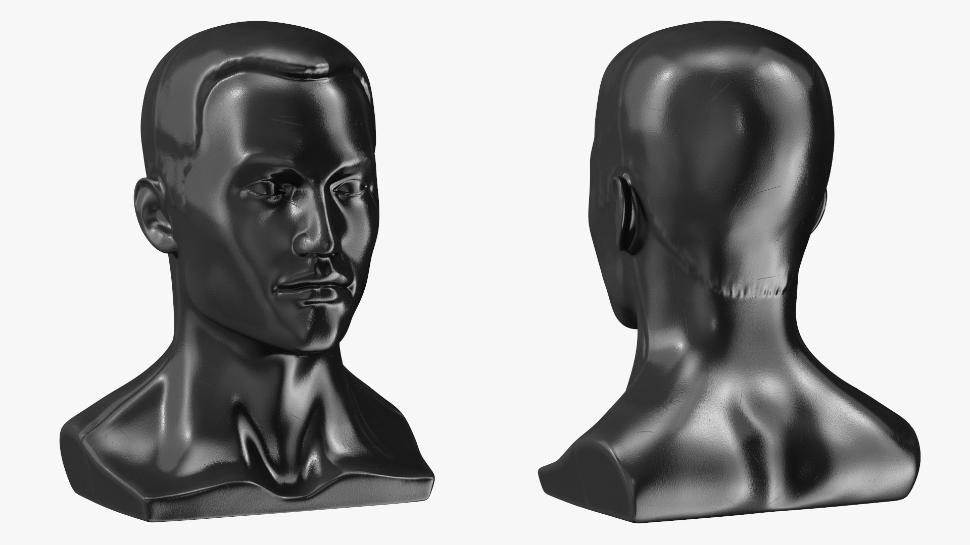 Male Mannequin Head With Hair Black Model - TurboSquid 2220674