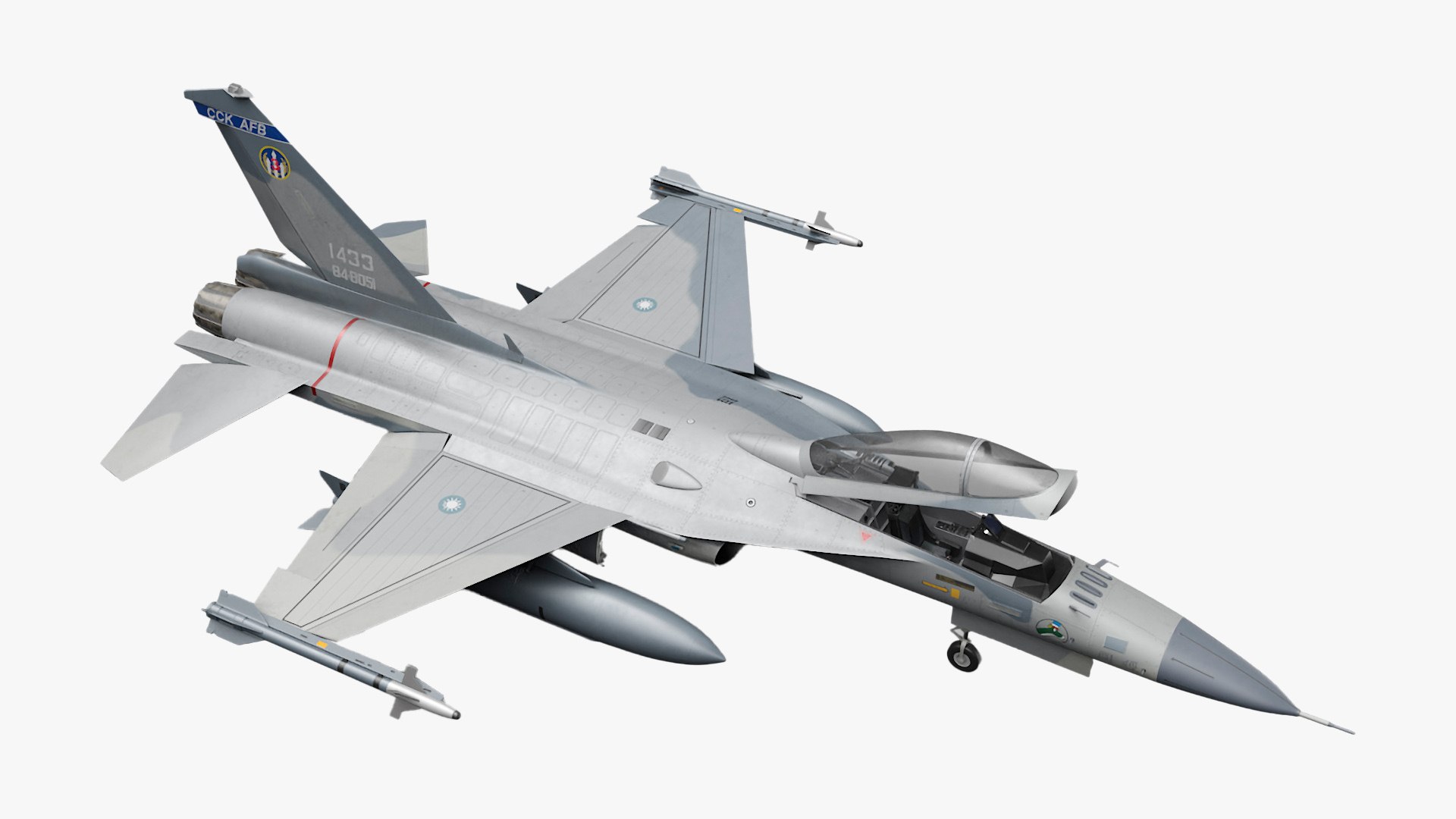 Military Fighting Jet AIDC F-CK-1 Ching-Kuo Rigged for Maya 3D model preview