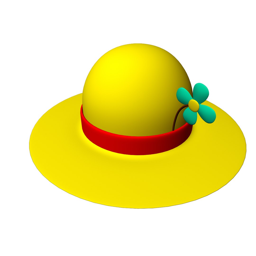 3d model cartoon flower hat ladies