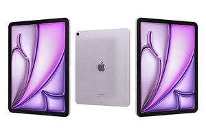 3D model Apple iPad Air 13 2024 Purple Low Poly