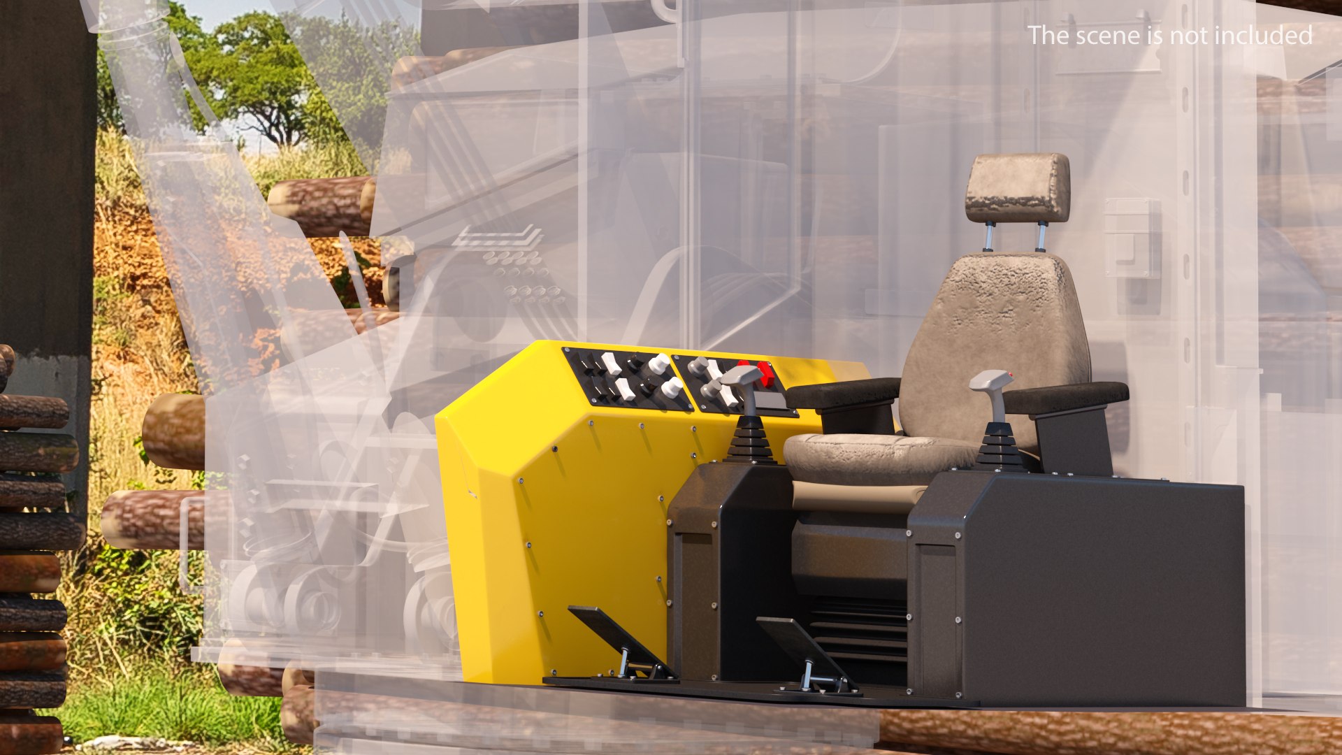 Feller Buncher Seat 3D model preview