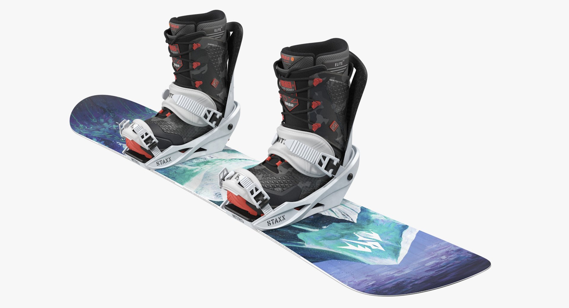 Snowboard Jones with Bindings and Boots 3D Model 3D model preview
