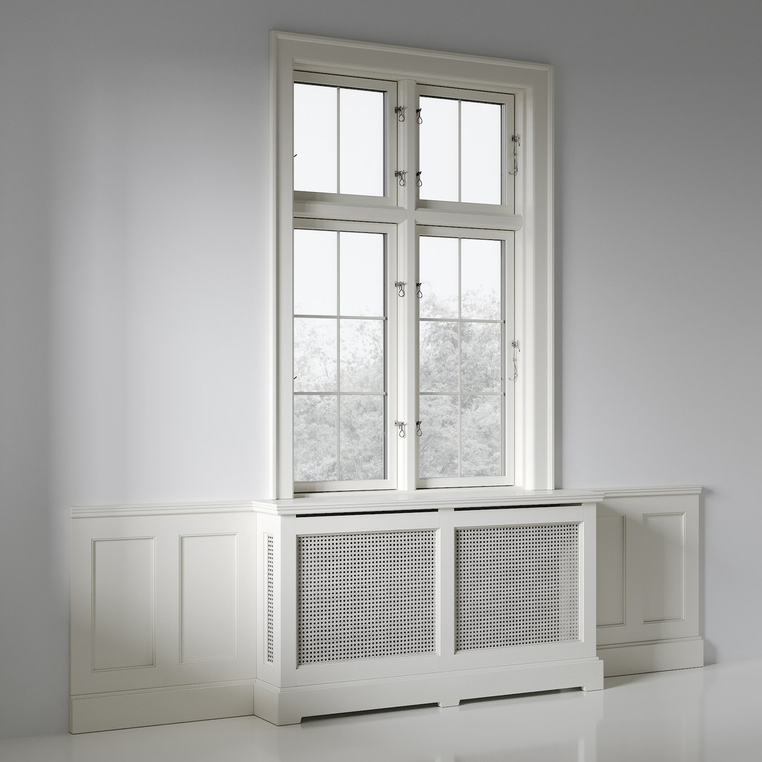 Classic Window With Radiator Screen 005 3D Model - TurboSquid 2173743