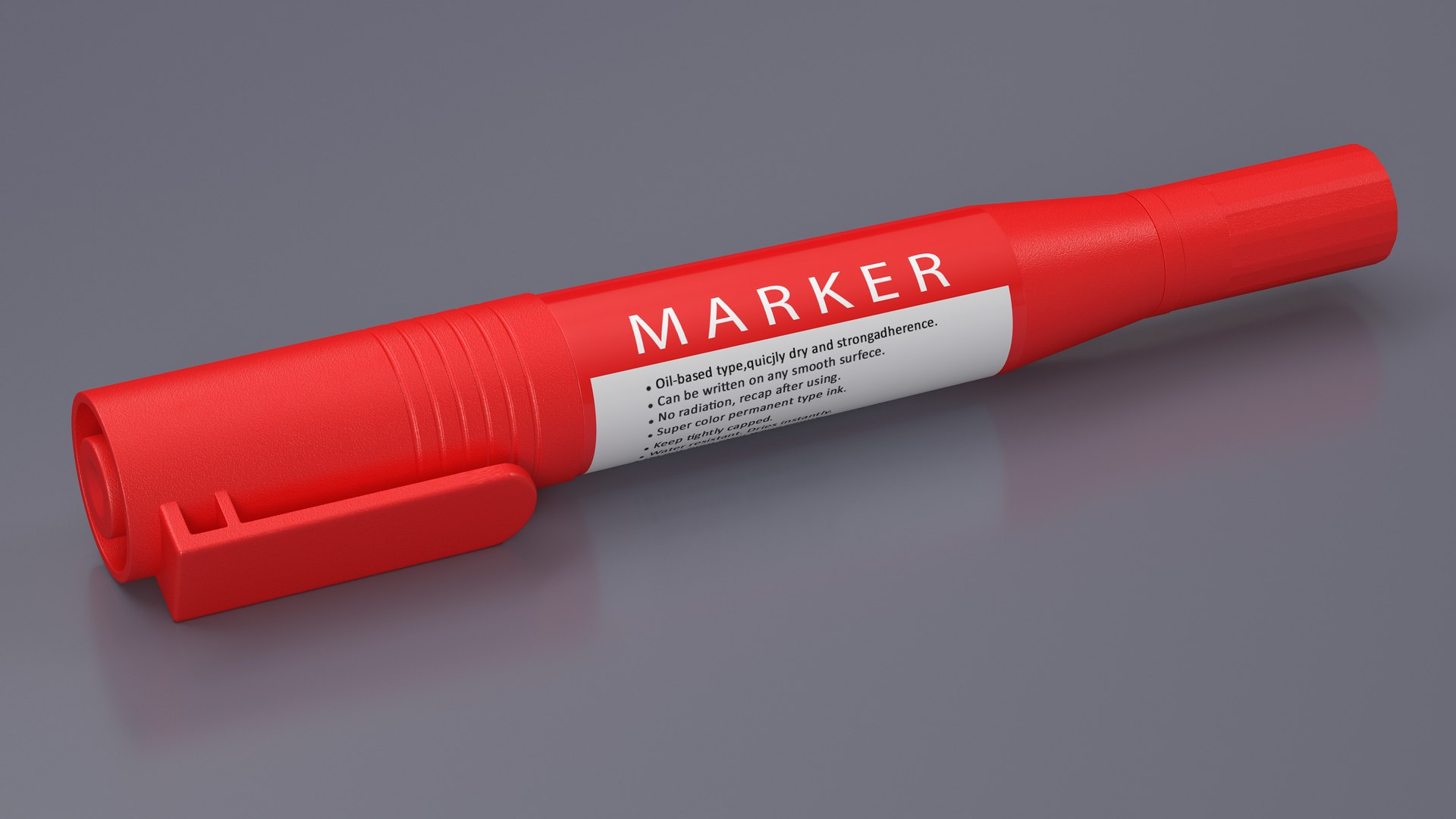 Double-Ended Marker Red model - TurboSquid 1943542