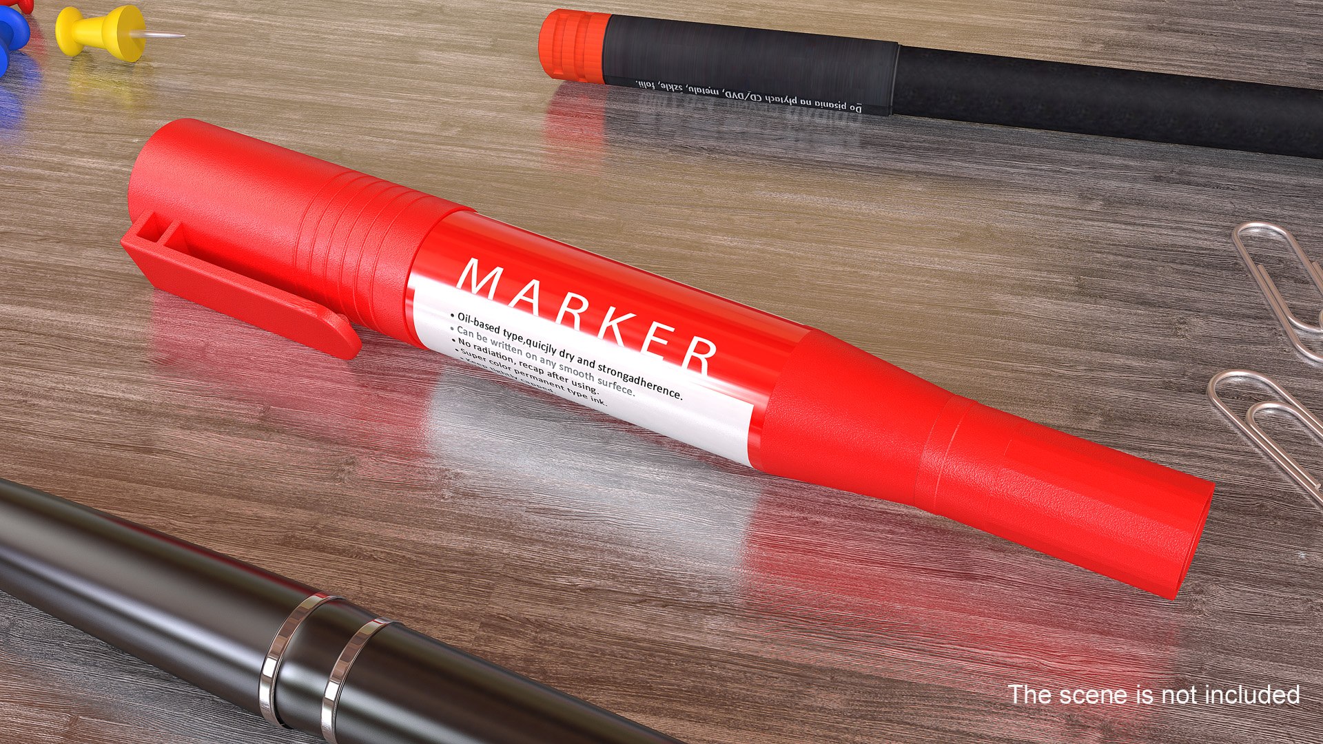 Double-Ended Marker Red model - TurboSquid 1943542