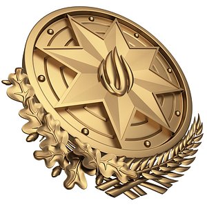 3D Coat of arms of Azerbaijan Gold model