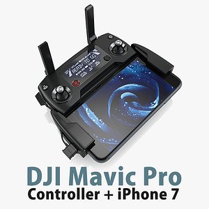 DJI Mavic Pro Controller + Apple iPhone 7 Black Matte
