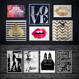 Painting frame,Collection of popular contemporary artist Oliver Gal in style fashion, glamor, Contemporary.