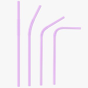 plastic drinking straws 3D model