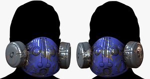 3D 3D Gas mask respirator scifi futuristic model