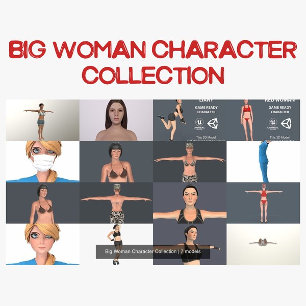 3D Big Woman Character Collection