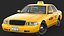 generic yellow taxi rigged 3D