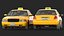 generic yellow taxi rigged 3D