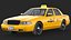 generic yellow taxi rigged 3D