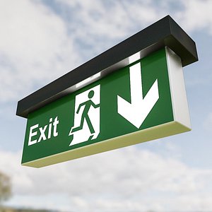 3D exit sign model