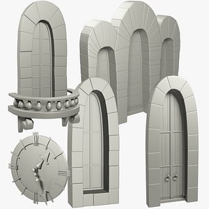 Medieval Building Parts Collection Mesh V1