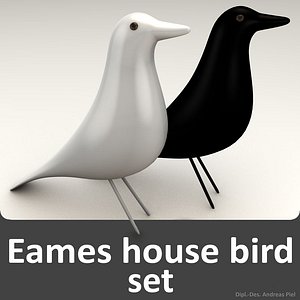3d model set eames house bird