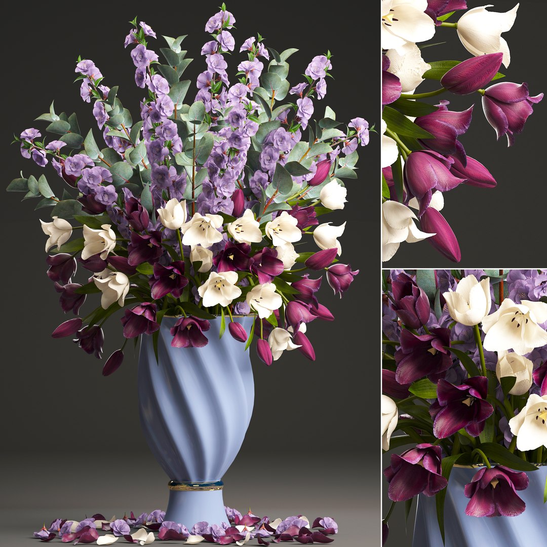 3D Bouquet Spring Flowers Tulips - TurboSquid 1285339