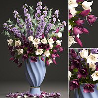 Bouquet of spring flowers tulips