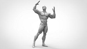 Bodybuilder Pose - Anatomy 3D model