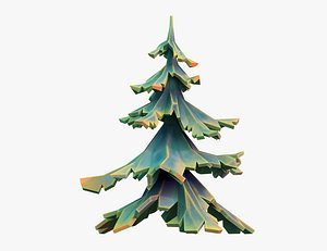 Pine Tree Textured low poly 3D model