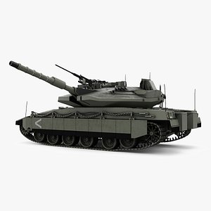 Israeli Tank Merkava 5 Olive Rigged 3D model