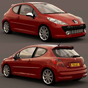 3D peugeot 207 rc 2007 model