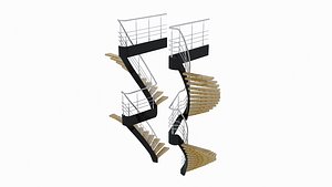 Twisted or Spiral Stairs 3D model