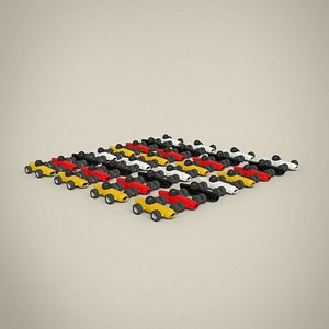 3D model Racing Toy Car Set