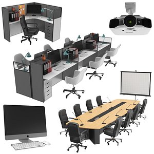 3D real office furniture