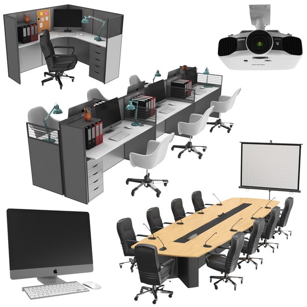 3D real office furniture