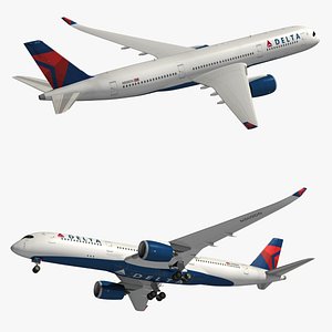 3D airbus delta airlines a350