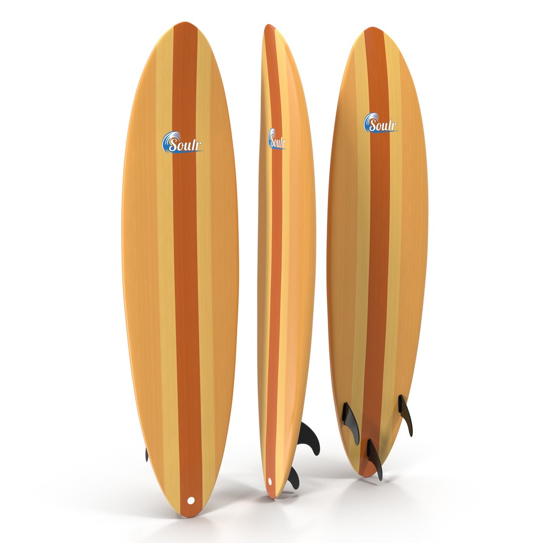 Surfboard Funboard 2 3D model preview
