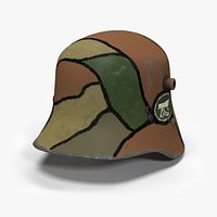 German WWI Model 1918  Machine Gun Company Camouflage Helmet