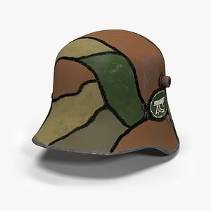 German WWI Model 1918 Machine Gun Company Camouflage Helmet