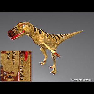 3d model raptor dinosaur