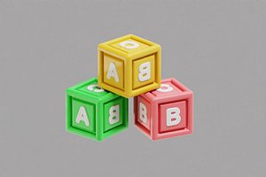 3D Alphabet Block