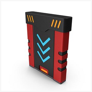 3D SciFi Access Key Cartridge Red V6 PBR model