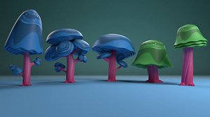 cartoon tree environment set 5 version Jungle