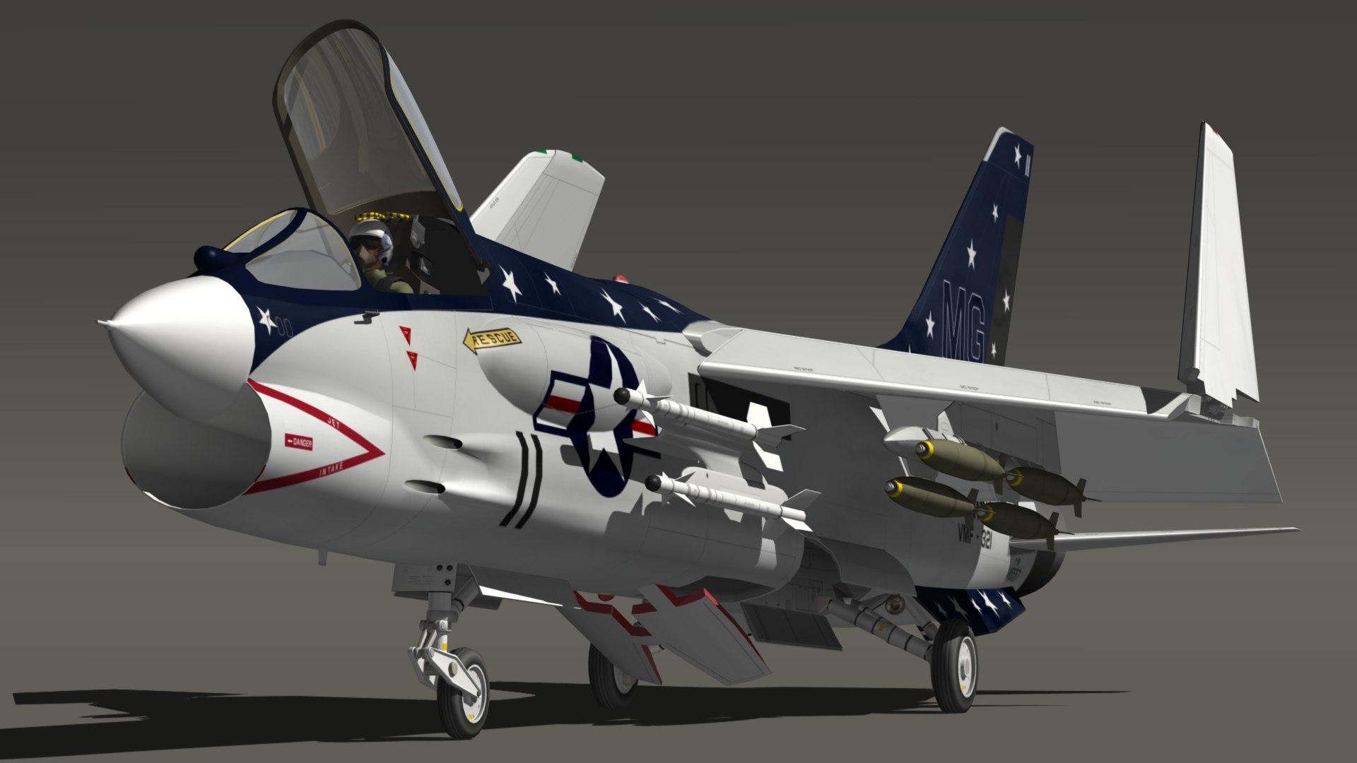 Vought F8 Crusader VMF321 3D - TurboSquid 1742952